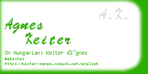 agnes keiter business card